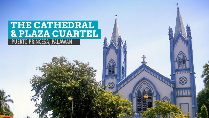 卡特尔广场和普林塞萨港大教堂，巴拉望，菲律宾