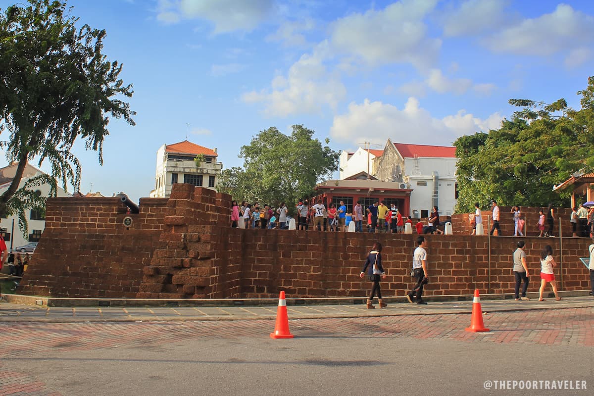 Malacca堡堡垒从Fredrick Henrick Bastion网站查看