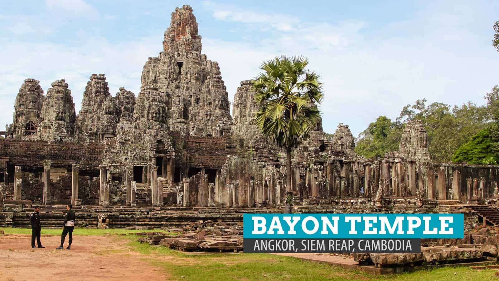 巴戎寺和吴哥窟的许多面，暹粒，柬埔寨