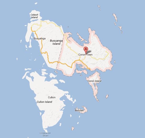 Busuanga, Coron和Culion的地图