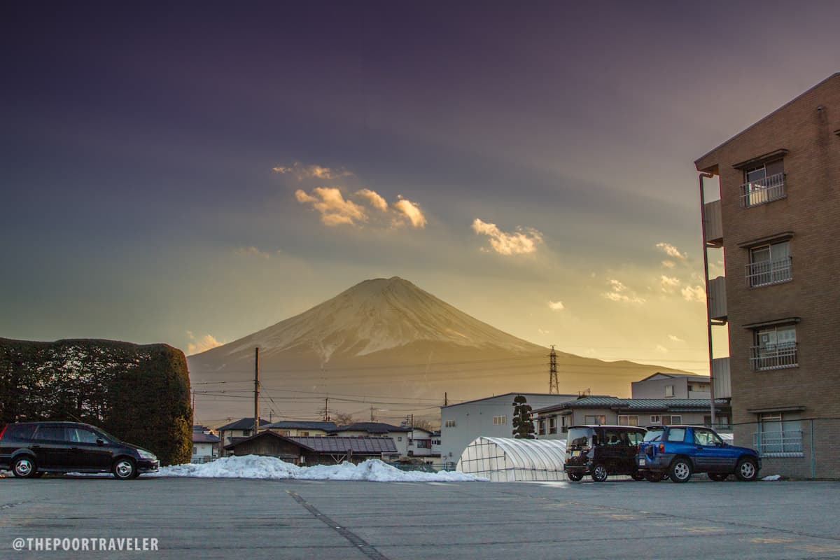 富士山风景在去富士田雪场的路上