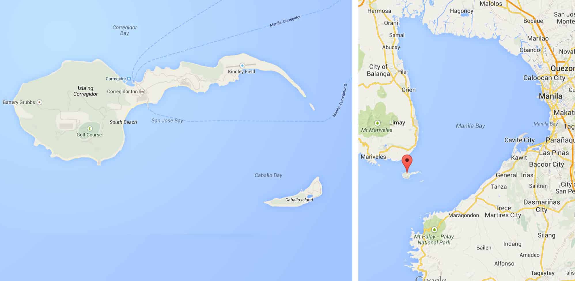 Corregidor Island及其在马尼拉湾的地位。好吧，我说。它看起来像一个精子细胞。