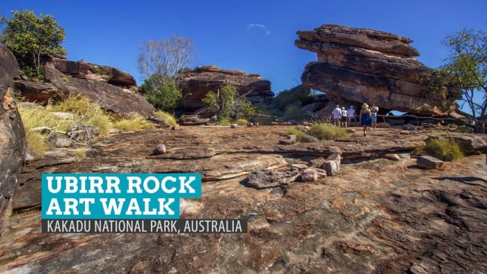 澳大利亚卡卡杜国家公园的Ubirr岩石艺术步道