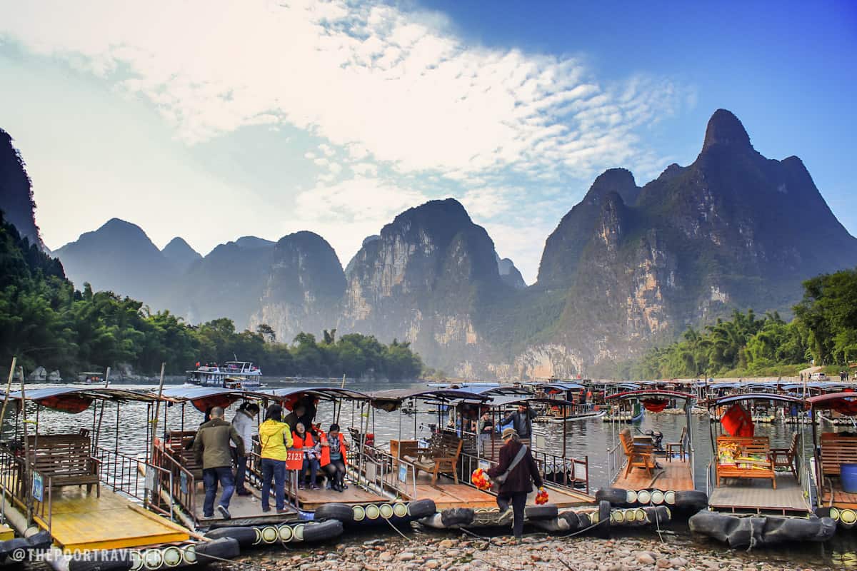 杨地村的码头标志着竹筏步道的起点。