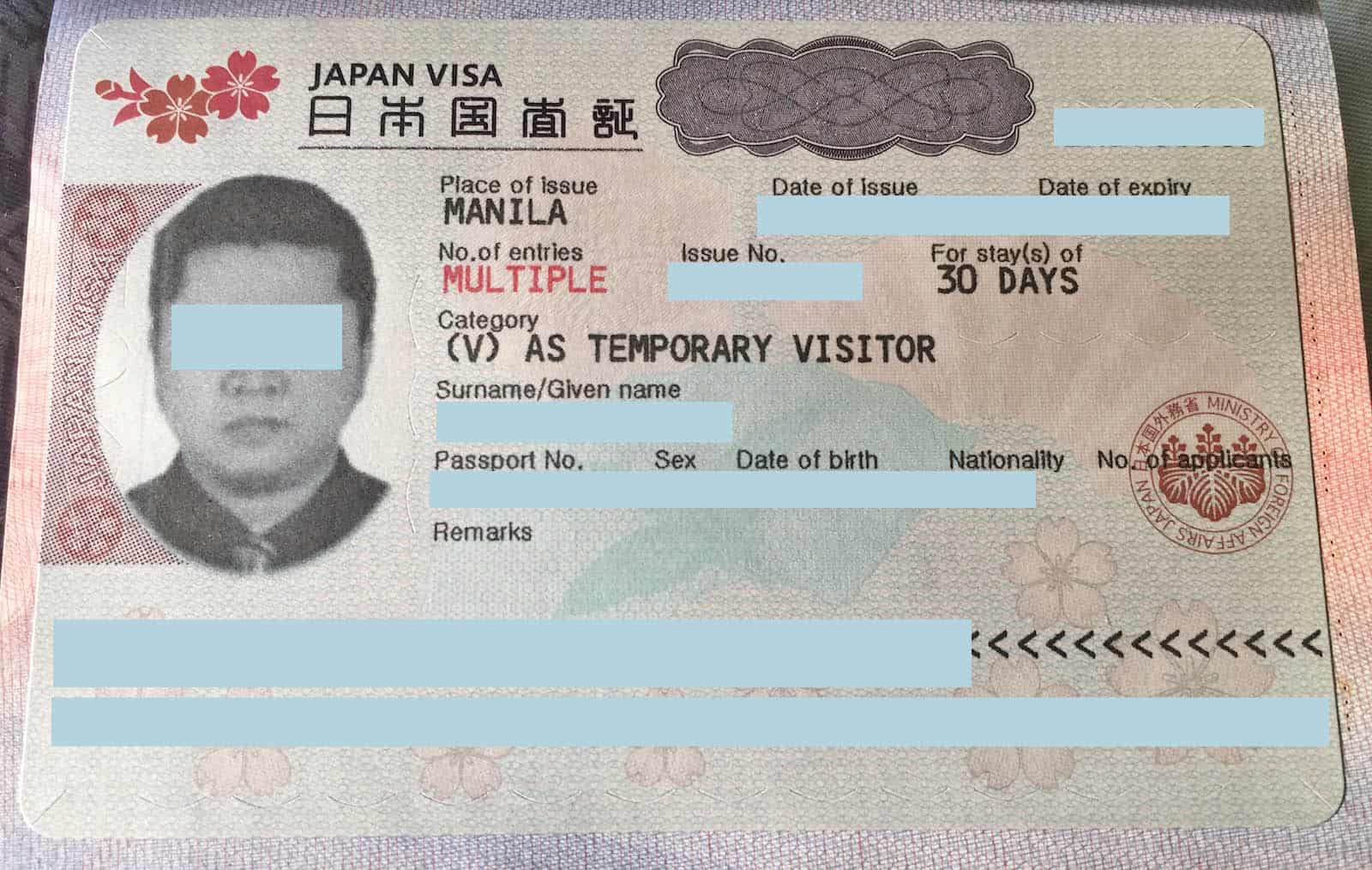 Japan多次入境签证