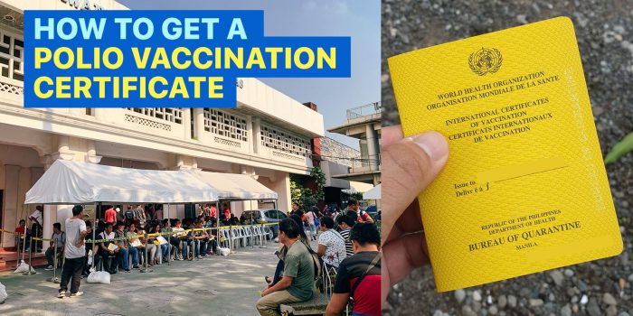 如何从检疫局获得小儿麻痹症疫苗接种证书