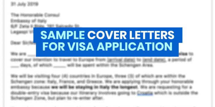 签证申请的样本涵盖信件：韩国，申根，澳大利亚
