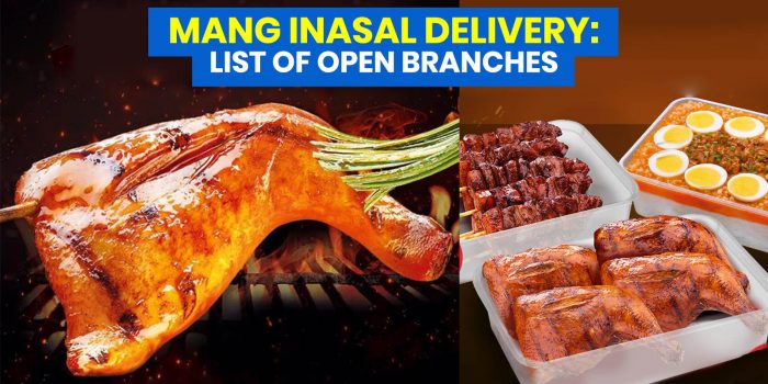 MANG INASAL交付:开放的分支+可取的即食包装的清单