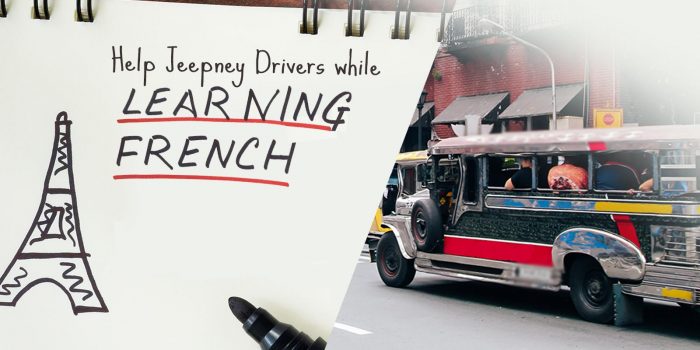 在学习法语的同时帮助吉普车司机！
