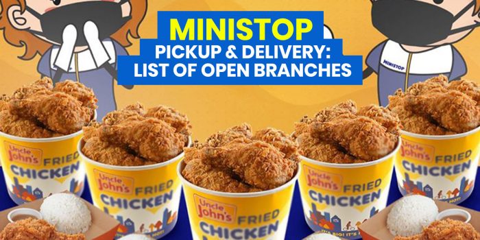 MINISTOP送货和提货:开放分支列表+冷冻包菜单