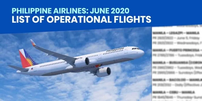 菲律宾航空公司：2020年6月的运营航班清单