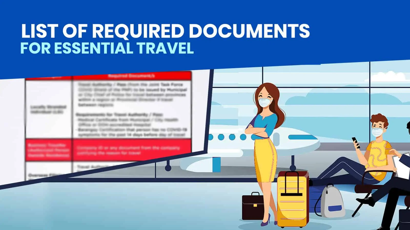 基本旅行要求清单:菲律宾航空公司，宿务太平洋航空公司，亚洲航空公司
