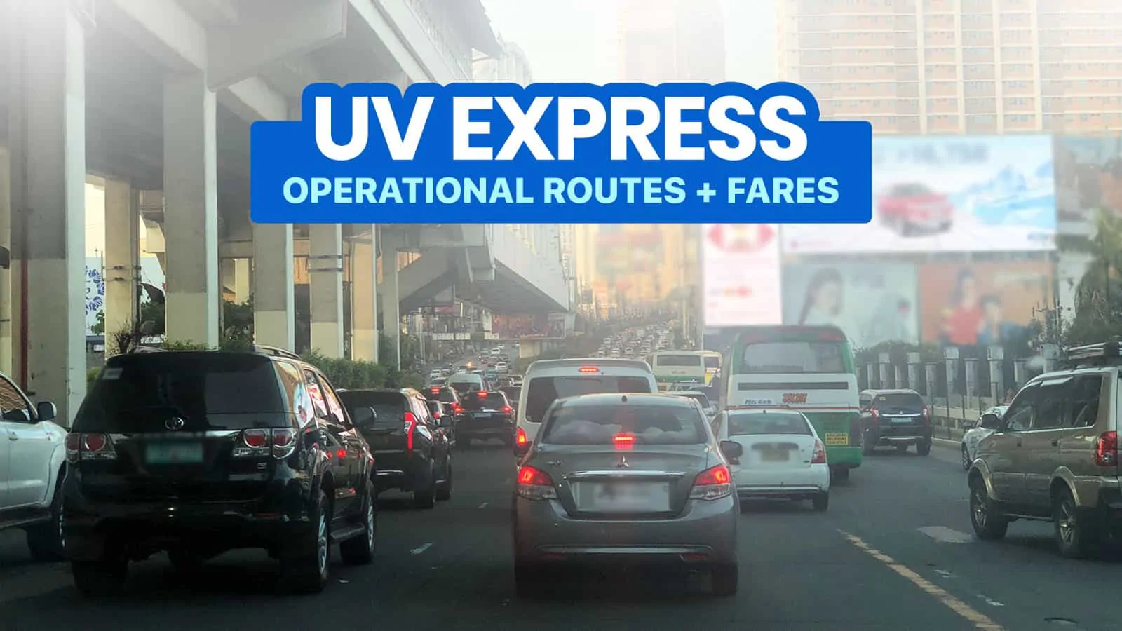 运营的UV快线路线和票价:马尼拉地铁，里扎，布拉坎，卡维特和拉古纳