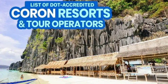 点数认可的Coron度假胜地，酒店和旅行社的清单